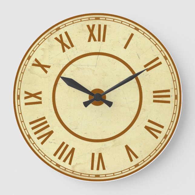 Redondo Grande Reloj de números romanos antiguos (Anverso)