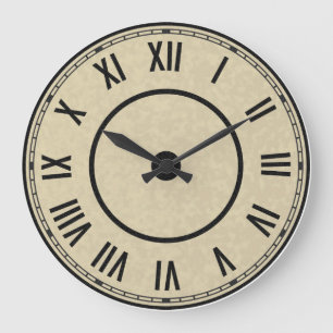 Redondo Grande Reloj de números romanos antiguos