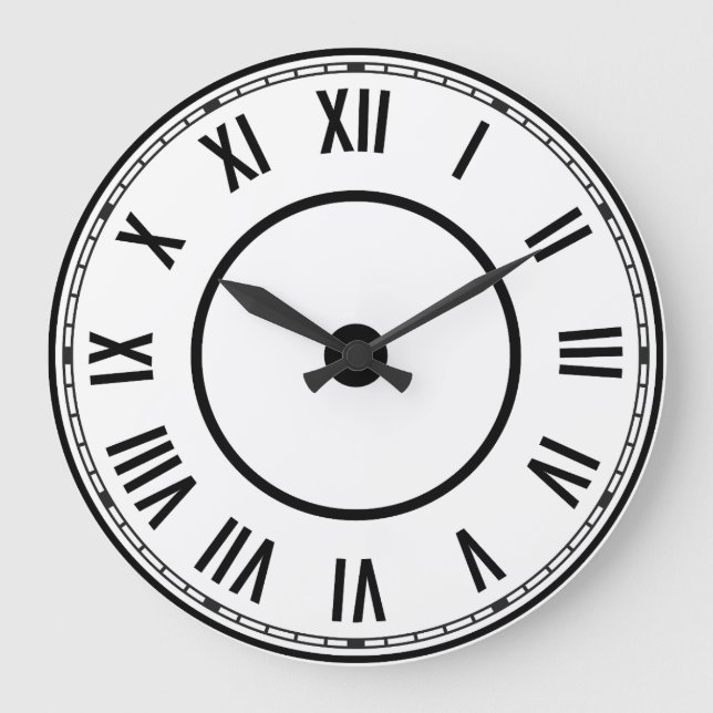 Redondo Grande Reloj de números romanos antiguos (Anverso)