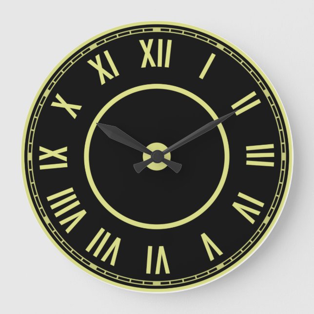 Redondo Grande Reloj de números romanos antiguos (Anverso)