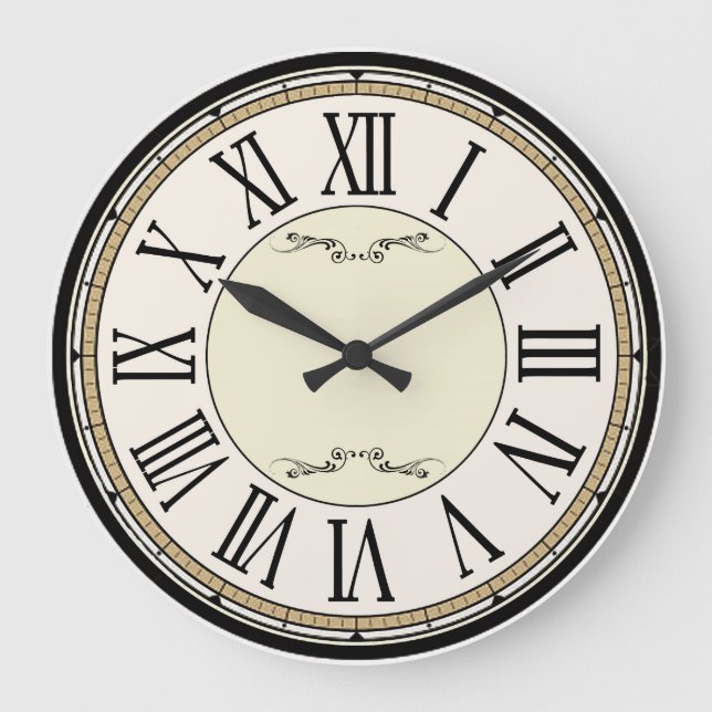 Redondo Grande Reloj de números romanos de la antigüedad victoria (Anverso)