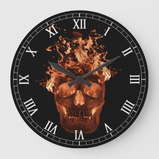 Redondo Grande Reloj de números romanos redondeado de cráneo de n