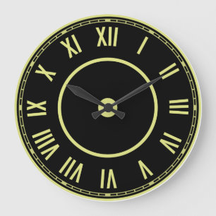 Redondo Grande Reloj de números romanos vintage
