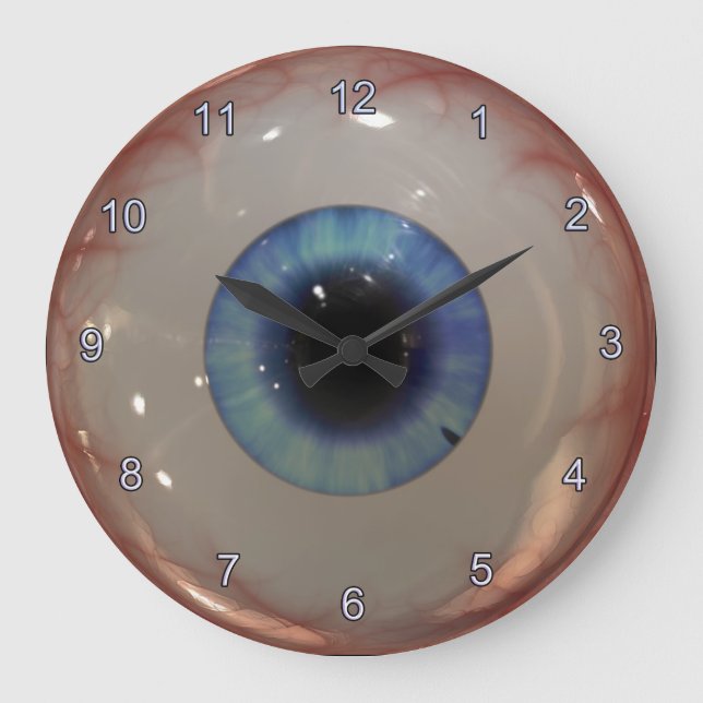 Redondo Grande Reloj de ojos azules y divertido para profesionale (Anverso)
