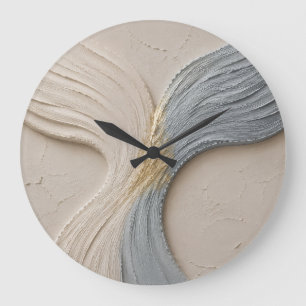 Redondo Grande Reloj de Onda Abstracto Minimalista