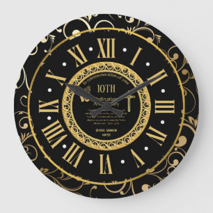 Redondo Grande Reloj de ordenanza de aniversario de sacerdote per