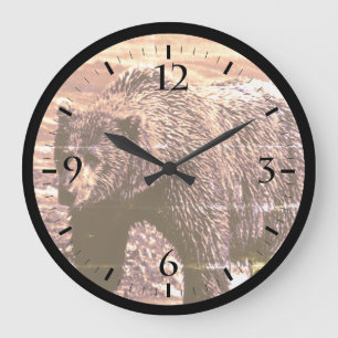 Redondo Grande Reloj de oso pardo vintage USA Alaska
