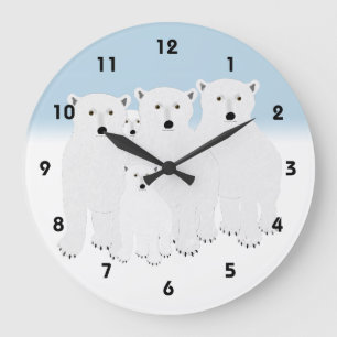 Redondo Grande Reloj de oso polar