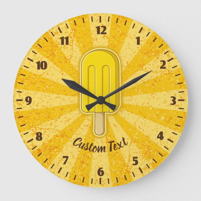 Redondo Grande Reloj de palo de helado de limón (Anverso)