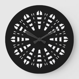 Redondo Grande Reloj de pared, elegante diseño clásico blanco neg