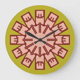 Redondo Grande Reloj de pared, elegante diseño clásico multicolor