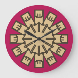 Redondo Grande Reloj de pared, elegante diseño clásico multicolor