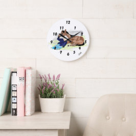 Redondo Grande Reloj de pared: vida de un vaquero.
