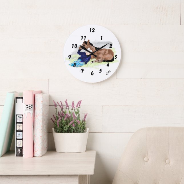 Redondo Grande Reloj de pared: vida de un vaquero. (Sala de lectura)