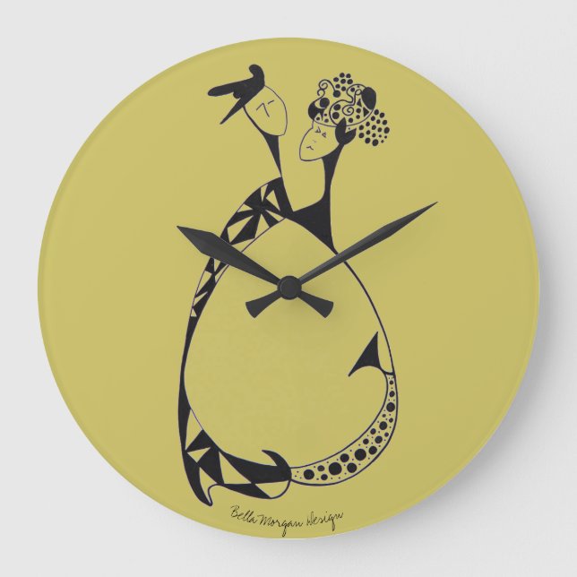 Redondo Grande Reloj de pareja de baile (Anverso)