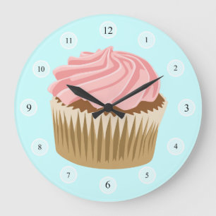 Redondo Grande Reloj de pastel rosa