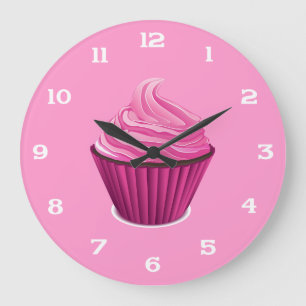 Redondo Grande Reloj de pastel rosa
