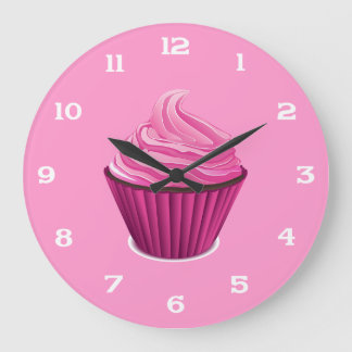 Redondo Grande Reloj de pastel rosa