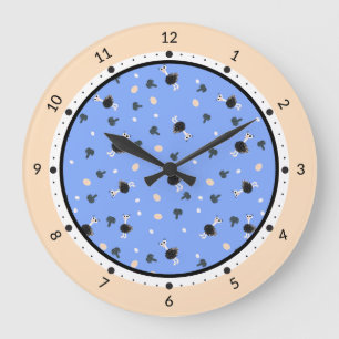 Redondo Grande Reloj de patrón de avestruz