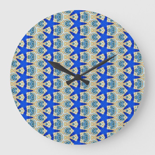 Redondo Grande reloj de patrón de estrellas azules (Anverso)