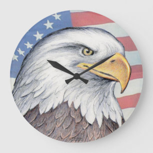 Redondo Grande Reloj de Paul McGehee "Eagle calvo americano"