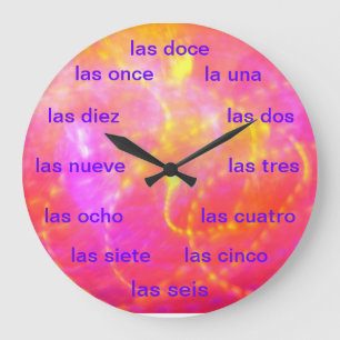 Redondo Grande Reloj de pelado - multicolor