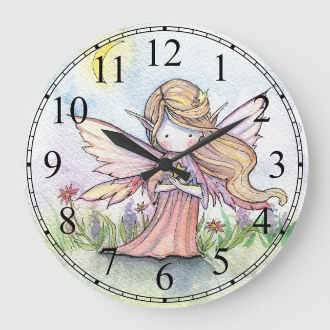 Redondo Grande Reloj de pequeños Chicas callejeros (Anverso)