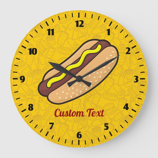 Redondo Grande Reloj de perrito caliente (Anverso)
