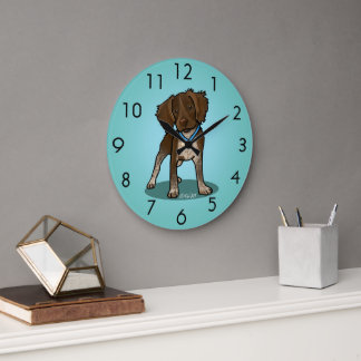 Redondo Grande Reloj de perro de KiniArt Roan Brittany