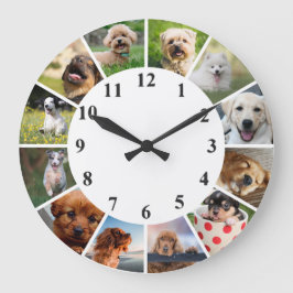 Redondo Grande Reloj de perro lindo - Reloj de fotografía de cach