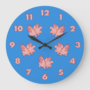 Redondo Grande Reloj de personalizado de mosca