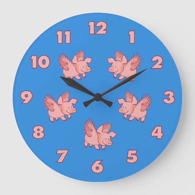 Redondo Grande Reloj de personalizado de mosca (Anverso)