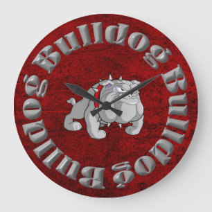 REDONDO GRANDE RELOJ DE PERSONALIZADO GRIS DE BULLDOG