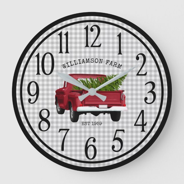 REDONDO GRANDE RELOJ DE PERSONALIZADO RÚSTICO DE LA GRANJA DE CAM (Anverso)