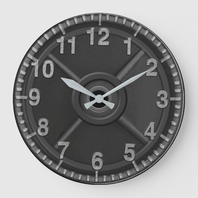 Redondo Grande Reloj de peso de hierro del gimnasio (Anverso)