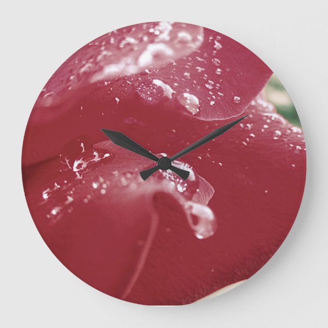 Redondo Grande Reloj de Petal Rosa (Anverso)