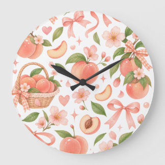 Redondo Grande Reloj de picnic de flor de melocotón 🍑