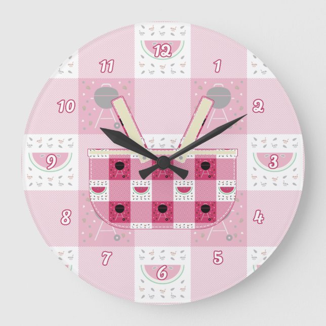 Redondo Grande Reloj de picnic de verano (Anverso)