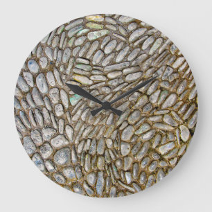 Redondo Grande Reloj de piedra del mosaico