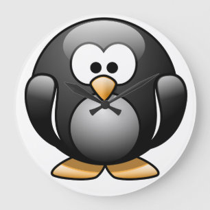Redondo Grande Reloj de pingüino