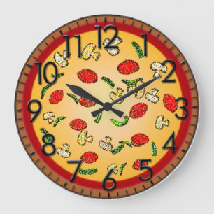 Redondo Grande Reloj de Pizza