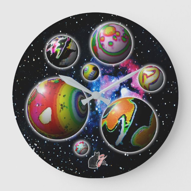 Redondo Grande Reloj de planetoides (Anverso)