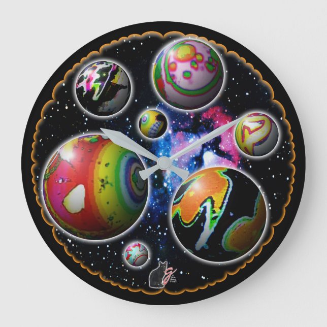 Redondo Grande Reloj de planetoides (Anverso)