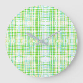 Redondo Grande Reloj De Plantas Azul Y Verde Elegante