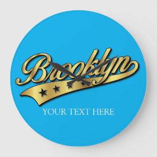 Redondo Grande Reloj de plantilla de diseño de Brooklyn Gold Swoo