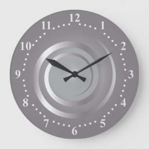 Redondo Grande reloj de plata
