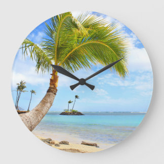 Redondo Grande Reloj de playa de Palm Tree
