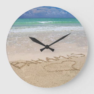 Redondo Grande Reloj de playa tropical