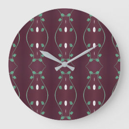 Redondo Grande Reloj De Pluma Elegante Con Verde Y Blanco