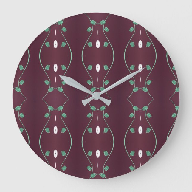 Redondo Grande Reloj De Pluma Elegante Con Verde Y Blanco (Anverso)